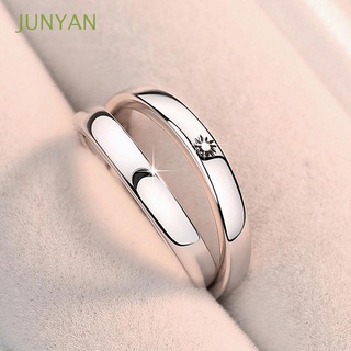 Junyan 1 Par De anillos De Dedo ajustables para mujer De Moda simple para abrir anillos De Dedo Set De anillos De compromiso fiesta De boda