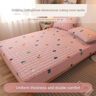 sábana protector de colchón acolchado grueso sábana ftted estilo hoja de todo tamaño (1)