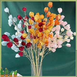 bologna-exquisito flor artificial amplia aplicación tela de color brillante simulación enkianthus para el hogar