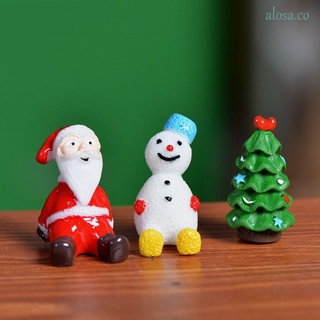 alosa diy decoración de navidad artesanía santa claus adornos figura creativa resina miniatura regalo para niños estilo de dibujos animados árbol de navidad colgante de navidad