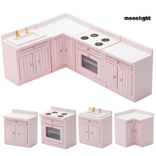 [MOO] 1/12 Mini casa de muñecas gabinetes de cocina mesa de cocina fregadero contador modelo de juguete