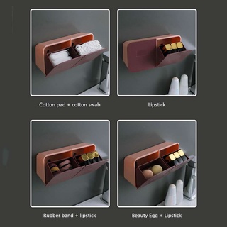 Lifedecor - hisopos de algodón montados en la pared y caja de almacenamiento de algodón con cubierta de doble concha (9)