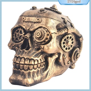 estatua de cráneo humano dcor casa, resina artesanía esqueleto cabeza figuritas escultura decoración del hogar accesorios