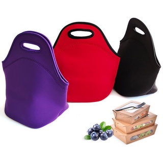 ✨Py❈Bolsa de almuerzo de Color sólido de gran capacidad térmica bolsa de almacenamiento para la caja de almuerzo fruta, negro/rojo/púrpura/verde