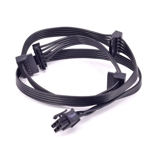 6 Pin 1 to 4 SATA ular Power Supply Cable for CORSAIR RMx Series RM550X RM650X RM750X RM850X RM1000X , 2Pcs