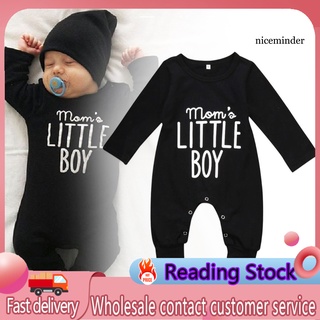 Nice_Mom\'S Little Boy letra impresión bebé bebé niño mameluco mono ropa (1)