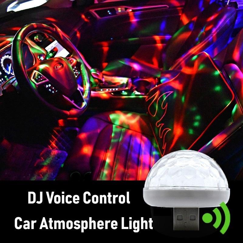 USB LED coche luces atmósfera/MINI Disco portátil fiesta de cumpleaños decoración de la luz/DJ LED RGB colorido música sonido Auto Interior lámpara decorativa/Club Disco magia etapa efecto luces (3)
