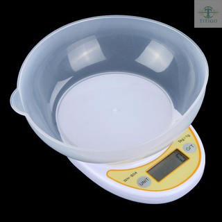 portátil pantalla lcd digital electrónica báscula de cocina 5 kg/ 1g paquete de alimentos balanza de pesaje con tazón
