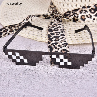 Roswetty Pixelated Sunglasses Men's Women's Clothing Thug Life Party Glasses Mosaic CO