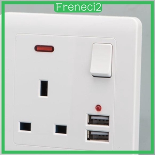 [FRENECI2] enchufe eléctrico UK enchufe dos USB cargador puerto Universal 13A blanco