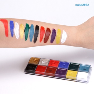 SASA 12 in 1 Face Body Paint Art Fancy Dress Beauty Makeup Play Palette Party Pigment (1)