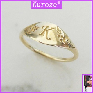 [gra] anillo de oro de 18 quilates letras creativas k mujer (1)