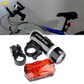 multifunción 5 led de la lámpara de bicicleta de la bicicleta delantera de la cabeza de la luz trasera impermeable (1)