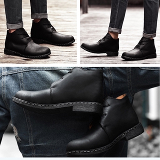 inlike más el tamaño de los hombres botas de los hombres de cuero genuino botas de hombre de gran tamaño (5)