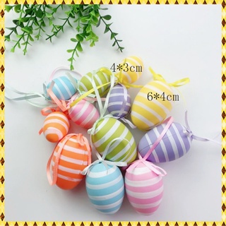 Explosion 12Pcs/Bag Plastic Easter Eggs Painted DIY Crafts Artificial OrnamentsParty Decor (7)