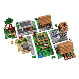 Compatible with Lego Minecraft series building blocks boys and girls 6-year-old small particles assembled educational brain toys (new farm house) ICECREAM