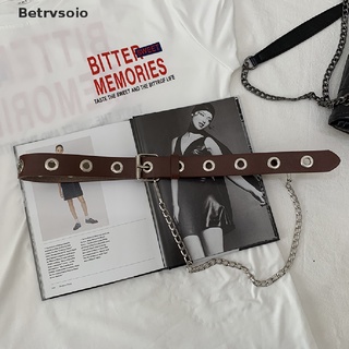 Betrvsoio mujer Punk cadena moda cinturón ajustable cintura con ojales cadena cinturón Simple BR (2)