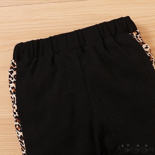 Hian-Girls - conjunto de ropa de ocio, estampado de puntos, manga larga, cuello en O, Tops recortados y pantalones de impresión de Leopard (6)