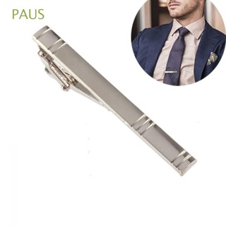 paus moda corbata clips hombres cierre lazo pins barra de metal aleación simple plata