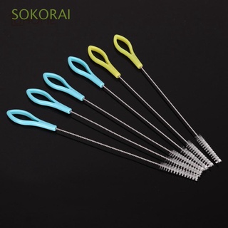 SOKORAI Multicolor Straw Cleaning Brush Reusable Spiral Brushes Cleaning Brushes 10/20pcs for Pipe Drinking Nylon Soft Hair Keyboards Jewelry Handle Clean Tools