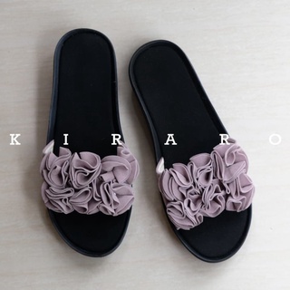 Kiraro - lindas zapatillas de mujer cuñas sandalias KBSBR02 - negro, 37