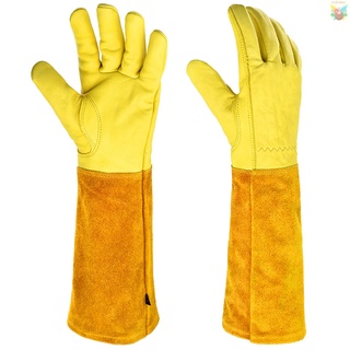 Guantes De cuero Extra largos resistentes al Calor guantes De jardín a prueba De espinas