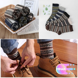 calcetines de lana gruesos multicolores de invierno para hombre