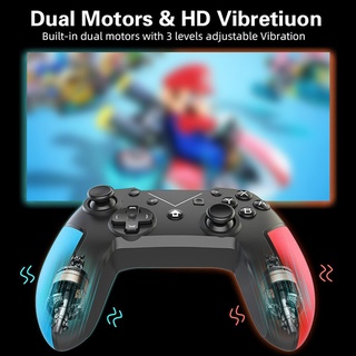Gamepad inalámbrico compatible con Bluetooth para Nintendo switch Pro NS-switch Pro Controlador de juegos para consola de switch con correa de 6 ejes (8)