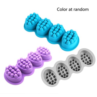 4 Cavities Oval Massage Soap Mold Massage Bar Silicone Molds For DIY Soap Making