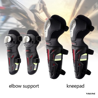 rodilleras de motocicleta con soporte de codo conjunto de acero inoxidable reflectante protector de equitación (1)