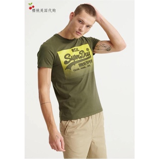 venta de superdry logotipo de los hombres impreso algodón casual camiseta de manga corta