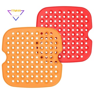 2 Pcs Air Fryer Liners, Square 8.5 Inch Reusable Silicone Non-Stick Air Fryer Mats Air Fryer Accessories