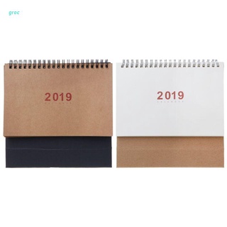 groc 2019 escritorio de la bobina de pie de papel Kraft calendario Memo diario Agenda planificador anual Agenda organizador