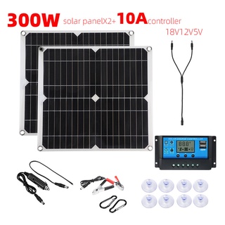 [Dolity1] 300 vatios 2 en 1 Kit de arranque de Panel Solar, módulo fotovoltaico monocristalino de alta eficiencia para el hogar, Camping, barco, caravana, RV y otras aplicaciones fuera de la red (2)