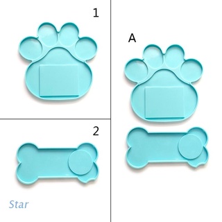 star memorial - molde de lápida para mascotas, diseño de hueso de perro, forma de pata, resina epoxi, moldes de silicona, marco de fotos, soporte para velas