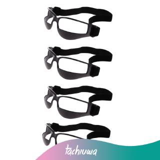 bulk 4 gafas de dribbling deportivos, gafas de gafas dribble specs con correa elástica, color negro