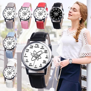 Women Wrist Watch PU Leather Strap Round Dial Girl Casual Analog Quartz Watches