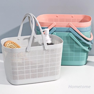 cesta de almacenamiento de plástico portátil para el hogar con asas de ducha tote organizador contenedores para el hogar baño cocina uso