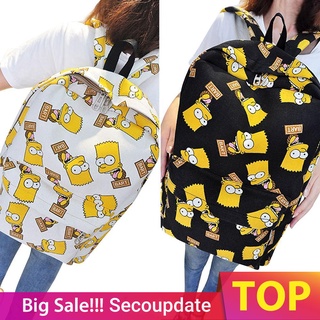 Secoupdate impresión de dibujos animados mochila bolsa de las mujeres bolsa de lona al aire libre senderismo bolsa de viaje amarillo (1)
