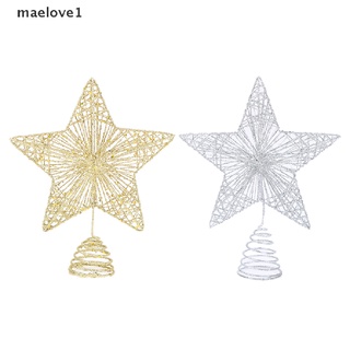 [maelove1] Top De Árbol De Navidad Con Purpurina De Oro , Diseño De Estrella De Hierro , Decoraciones Navideñas Para El Hogar (2)