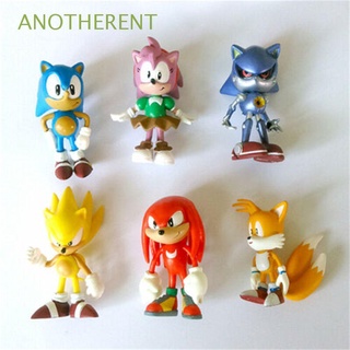 ANOTHERENT 6Pcs Para Niños Niñas Personaje De Acción Muñeca Juguetes Modelo Regalo Figuras Sonic Erizo Decoración Del Hogar Artículos De PVC Anime Figura (1)