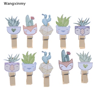 [wangxinmy] 10 piezas clip de madera de cactus clip de madera de boda lindo clip de pared de fotos venta caliente (8)