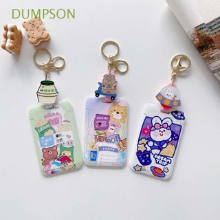 DUMPSON Portable ID Card Holder Cute Pass Badge Holder Bank Card Card Sleeve Astronaut With Keychain Ins style Cartoon Meal Card Set Student Card Protect Case