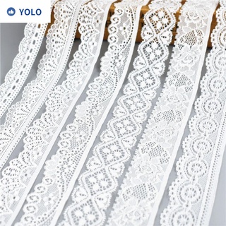 YOLO 91cm Cinta Ribetes Blanco Costura Decoración Elástica Encaje Algodón Tela De Alta Calidad Bordado Ropa Interior Cordones