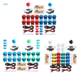Char DIY Arcade juego de Control Kit de tablero de 2 jugadores Joystick Kits de juego con 20 LED Arcade botones 2 cero Delay USB codificador