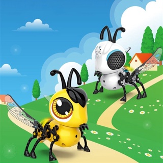 diy juguetes electrónicos musicales canto caminar eléctrico abeja mascota juguetes para niños niños mascotas electrónicas regalo juguete amarillo