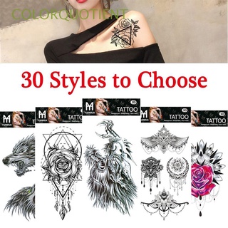 Colorida tatuaje temporal De loto/Flores negras artificiales/Rosa Henna