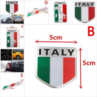 [COD • nobl] Calcomanía De Aluminio 3D De Metal Italia Bandera Italiana Emblema Insignia De Coche