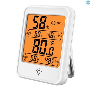 Termómetro higrómetro digital para interiores y humedad medidor medidor medidor con pantalla LCD grande para el hogar dormitorio oficina invernadero
