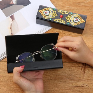 diy diamond pintura gafas de ojos caja de viaje cuero gafas de sol caso de almacenamiento (4)